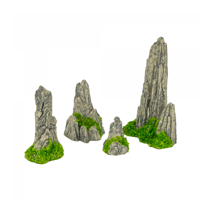 Felsen mit Busch Set 4 Stk.